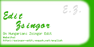 edit zsingor business card